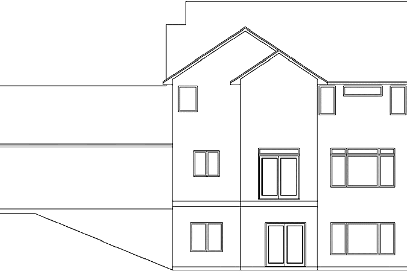 Home Plan - Exterior - Rear Elevation for Prairie House Plan #981-16 - 4 bed, 2.5 bath