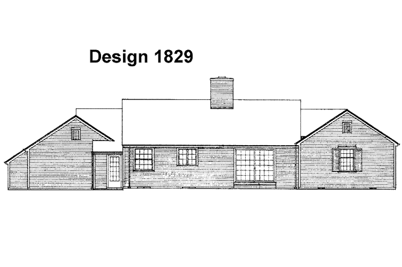 Architectural House Design - Exterior - Rear Elevation for Ranch House Plan #72-561 - 4 bed, 2.5 bath