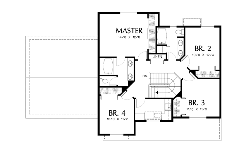 Home Plan - Floor Plan - Upper Floor for Country House Plan #48-781 - 4 bed, 2.5 bath