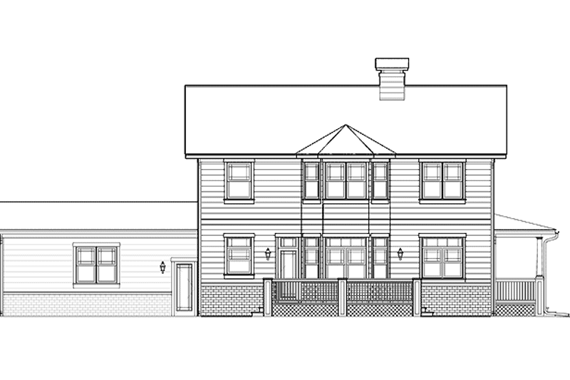 House Blueprint - Exterior - Rear Elevation for Country House Plan #1042-5 - 3 bed, 2.5 bath