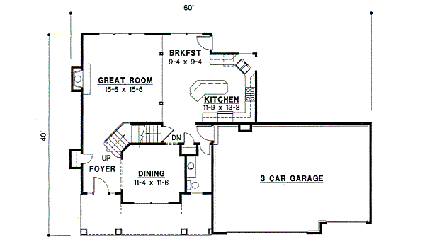 Traditional Floor Plan - Main Floor Plan #67-497