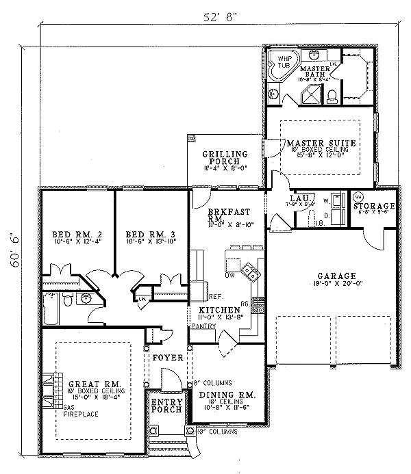 Dream House Plan - Traditional Floor Plan - Main Floor Plan #17-1009