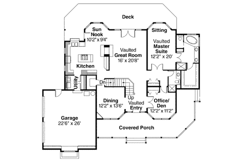 Dream House Plan - Floor Plan - Main Floor for Farmhouse House Plan #124-187 - 4 bed, 3 bath