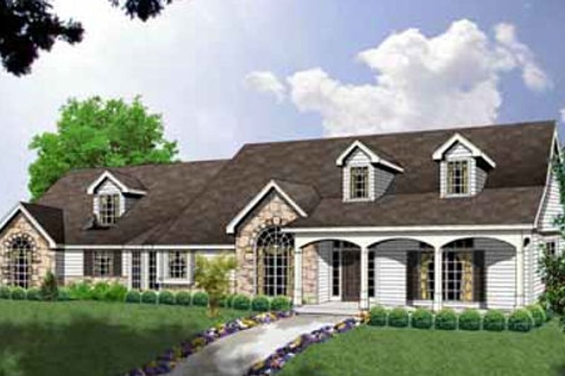 House Design - Exterior - Other Elevation for Ranch House Plan #40-132 - 4 bed, 2.5 bath