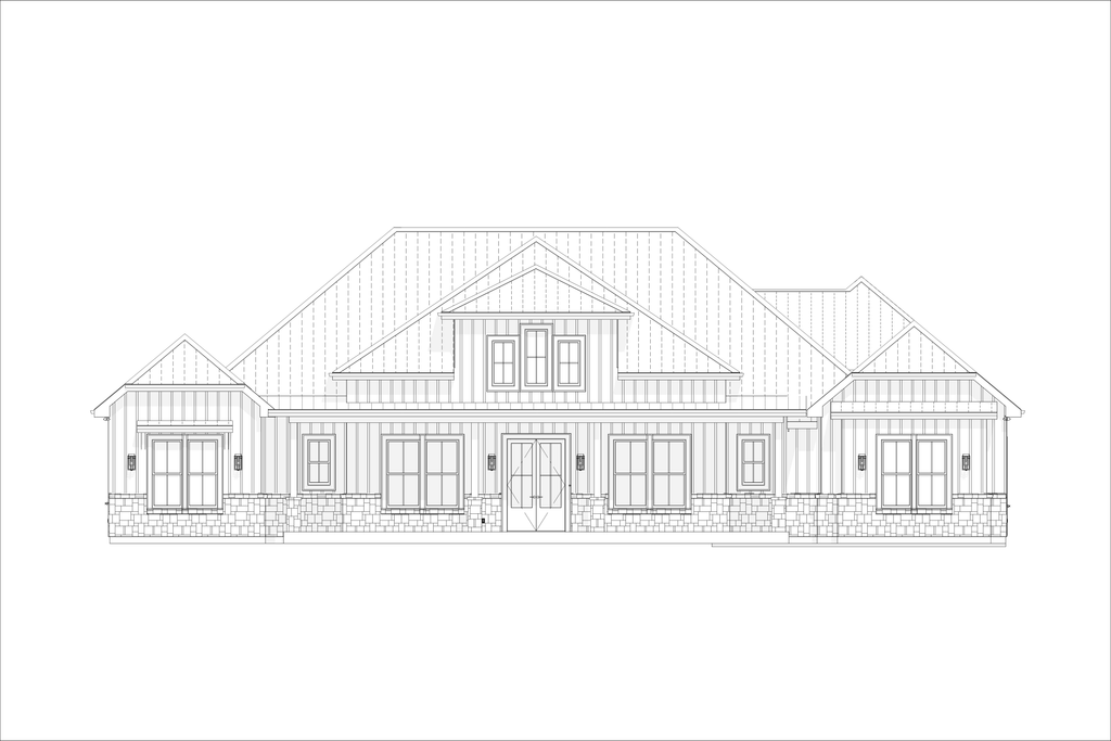 Exterior - Front Elevation 3 for Country House Plan #1127-12 - 4 bed, 3.5 bath