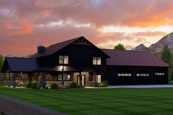 Exterior - Front Elevation 3 for Barndominium House Plan #1064-110 - 3 bed, 2.5 bath