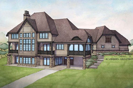 Exterior - Rear Elevation for Country House Plan #928-269 - 3 bed, 3.5 bath