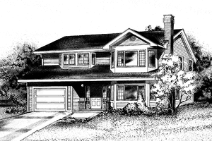 House Design - Exterior - Front Elevation for Contemporary House Plan #47-696 - 3 bed, 2 bath