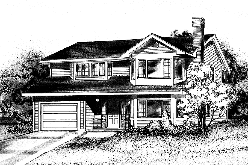 Home Plan - Contemporary Exterior - Front Elevation Plan #47-696