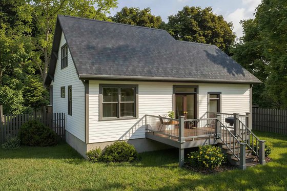 Exterior - Rear Elevation 1 for Farmhouse House Plan #79-334 - 3 bed, 2 bath