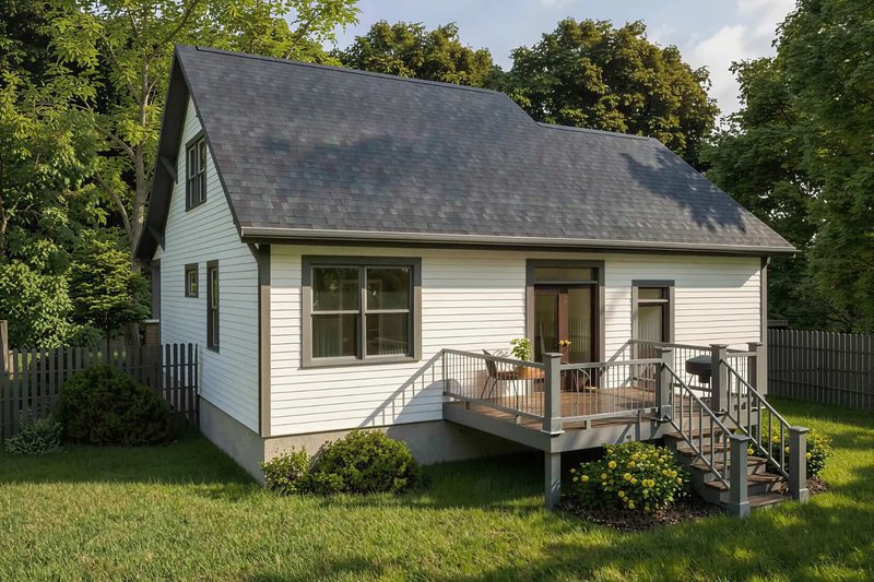 Dream House Plan - Exterior - Rear Elevation 1 for Farmhouse House Plan #79-334 - 3 bed, 2 bath