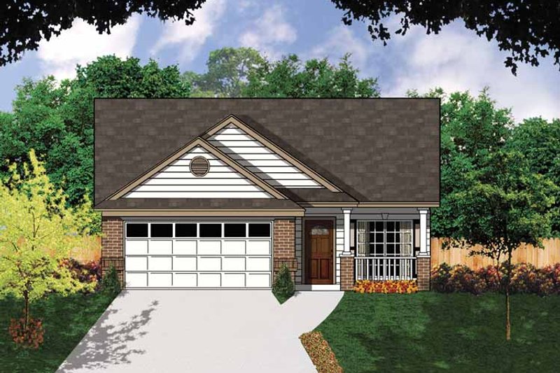 Architectural House Design - Ranch Exterior - Front Elevation Plan #62-159