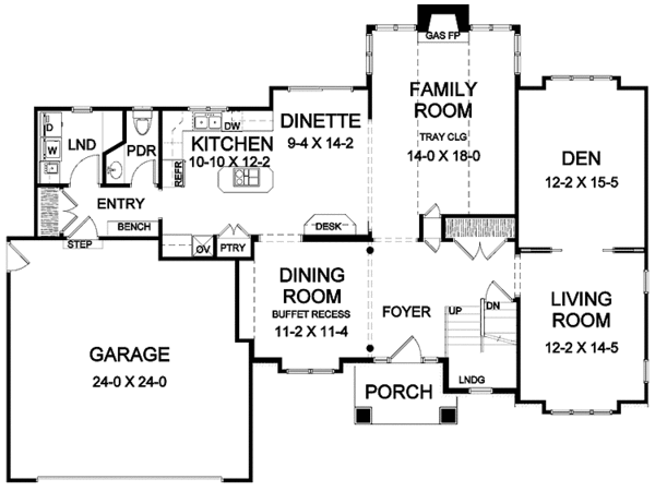 House Plan Design - Traditional Floor Plan - Main Floor Plan #328-395