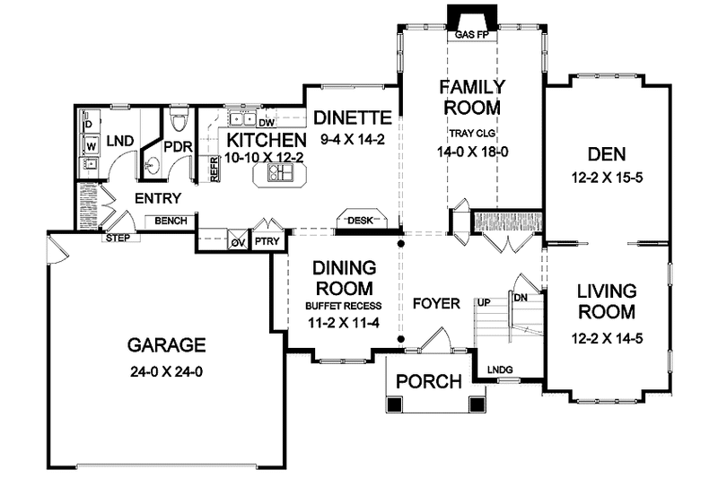 Dream House Plan - Floor Plan - Main Floor for Traditional House Plan #328-395 - 3 bed, 2.5 bath