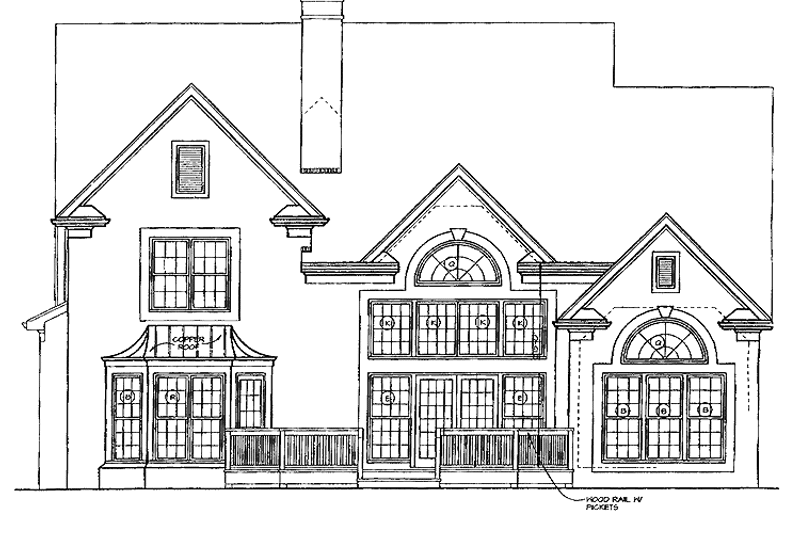 Architectural House Design - Exterior - Rear Elevation for Traditional House Plan #453-120 - 4 bed, 3.5 bath