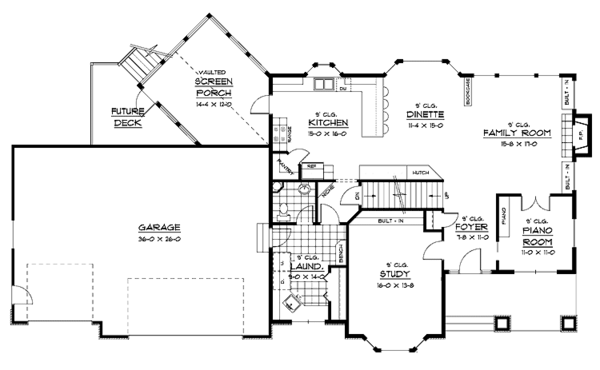 Dream House Plan - European Floor Plan - Main Floor Plan #51-639