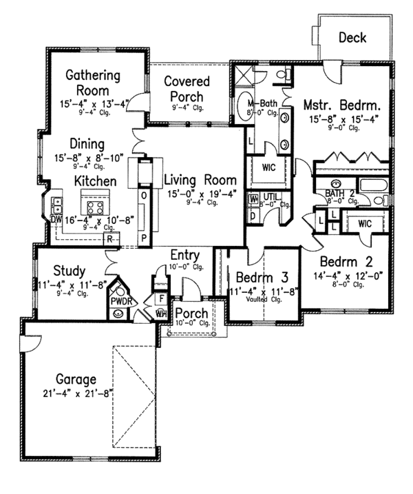 House Design - Country Floor Plan - Main Floor Plan #52-255