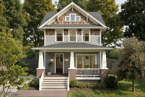 Exterior - Front Elevation for Craftsman House Plan #79-317 - 2 bed, 2.5 bath