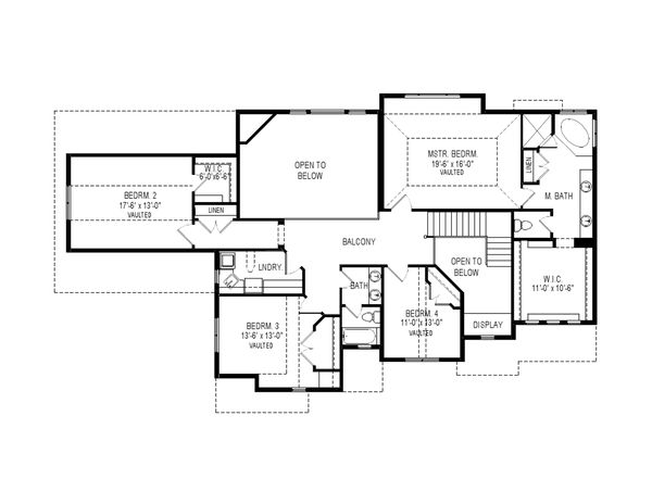 House Blueprint - Traditional Floor Plan - Upper Floor Plan #920-76