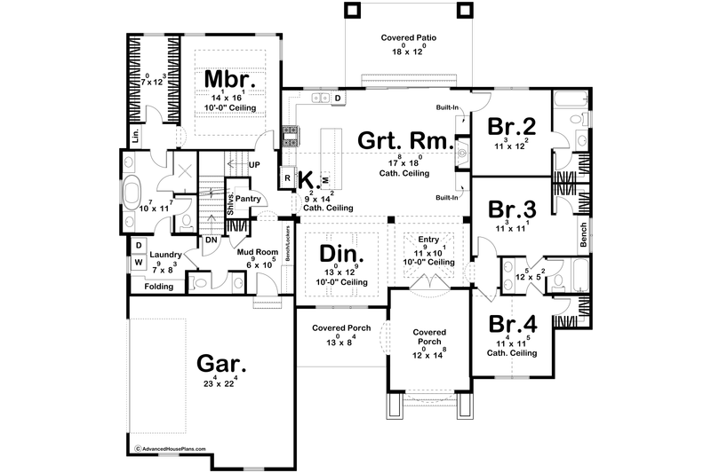 House Design - Floor Plan - Main Floor for Modern House Plan #455-398 - 4 bed, 4.5 bath