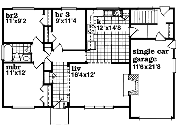Home Plan - Colonial Floor Plan - Main Floor Plan #47-678