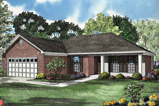 Exterior - Front Elevation 3 for Country House Plan #17-3132 - 3 bed, 2 bath