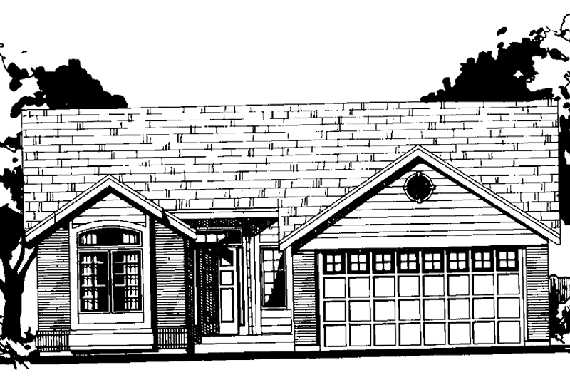 House Design - Exterior - Front Elevation 3 for Ranch House Plan #300-103 - 3 bed, 2 bath