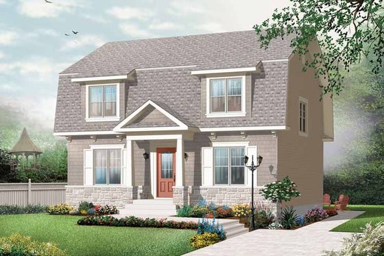 Exterior - Front Elevation 3 for Colonial House Plan #23-2415 - 4 bed, 2.5 bath