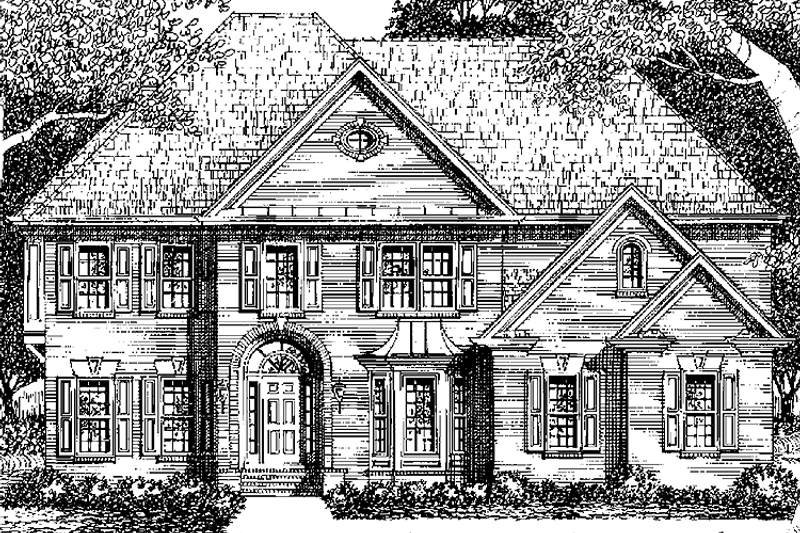 Architectural House Design - Exterior - Front Elevation 3 for Colonial House Plan #129-171 - 5 bed, 4 bath