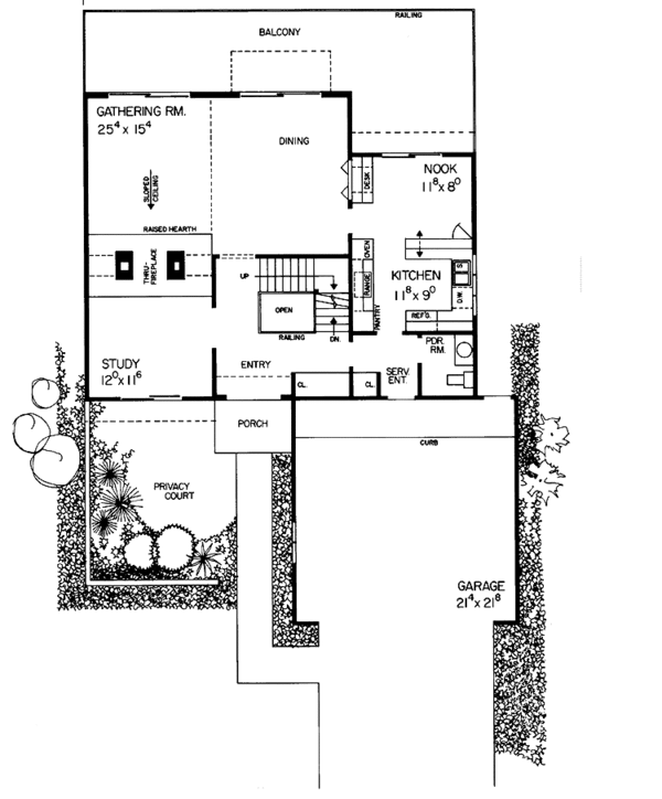 Home Plan - Contemporary Floor Plan - Main Floor Plan #72-702
