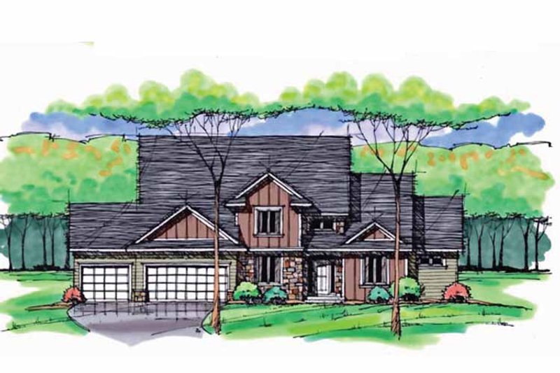 Home Plan - Exterior - Front Elevation 3 for Colonial House Plan #51-1040 - 4 bed, 2.5 bath