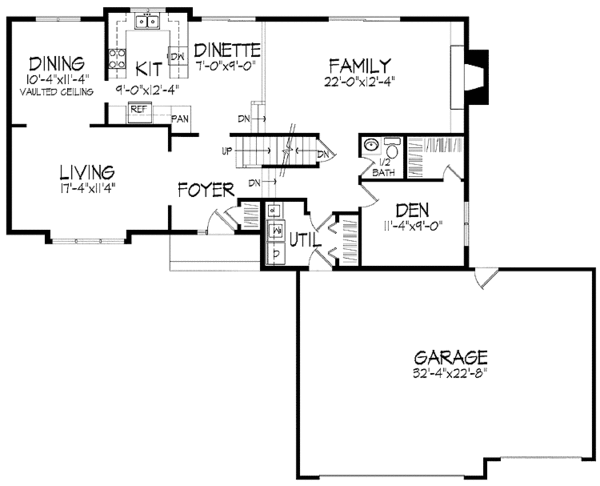 Home Plan - Tudor Floor Plan - Main Floor Plan #51-728