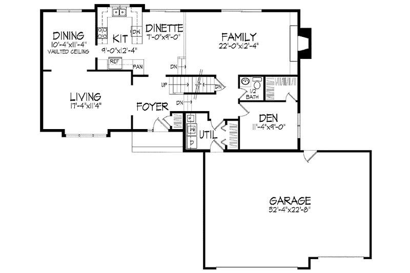 Home Plan - Floor Plan - Main Floor for Tudor House Plan #51-728 - 3 bed, 2.5 bath