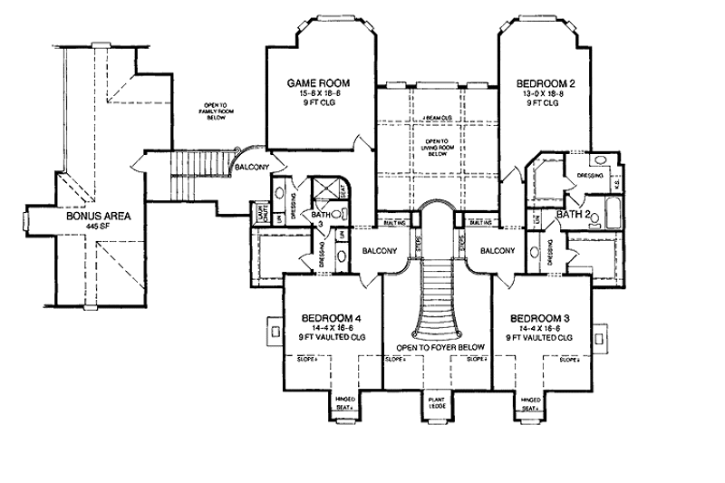 Home Plan - Floor Plan - Upper Floor 1 for Classical House Plan #952-249 - 4 bed, 3.5 bath