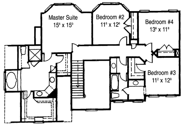 Home Plan - Classical Floor Plan - Upper Floor Plan #429-223