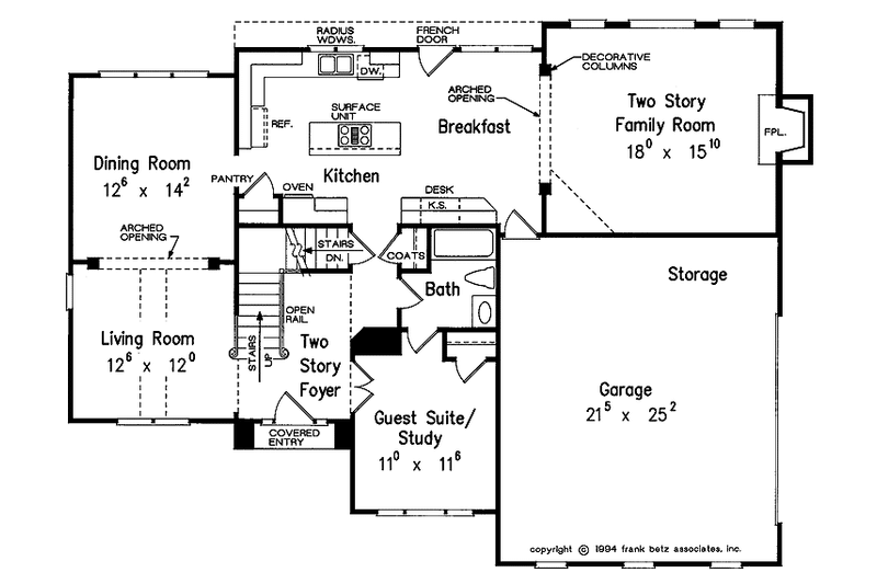 Home Plan - Floor Plan - Main Floor for Mediterranean House Plan #927-141 - 4 bed, 3 bath