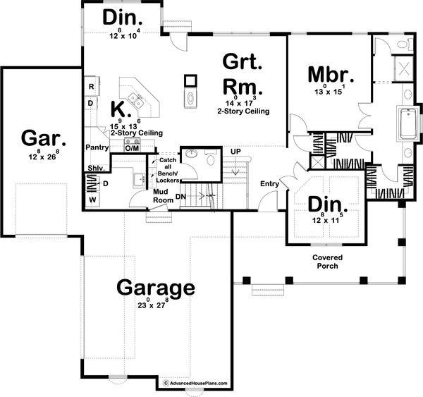 Architectural House Design - Traditional Floor Plan - Main Floor Plan #455-668