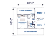 Farmhouse Style House Plan - 2 Beds 1 Baths 1060 Sq/Ft Plan #44-288 