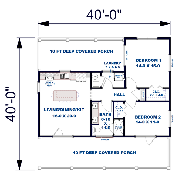 Farmhouse Floor Plan - Main Floor Plan #44-288