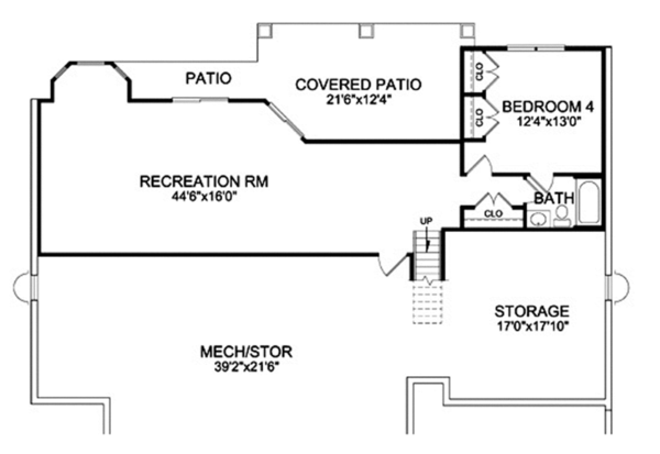 Architectural House Design - Craftsman Floor Plan - Lower Floor Plan #314-290