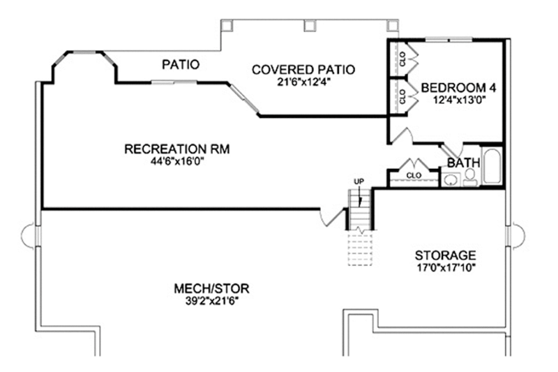 House Design - Floor Plan - Lower Floor for Craftsman House Plan #314-290 - 4 bed, 3.5 bath