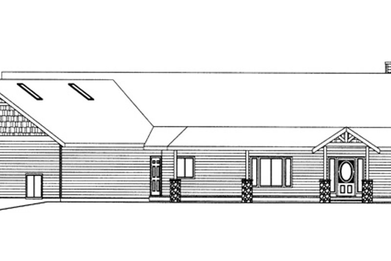 Architectural House Design - Exterior - Front Elevation 4 for Ranch House Plan #117-848 - 2 bed, 2.5 bath