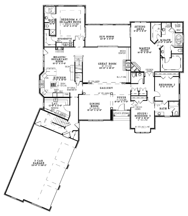 Architectural House Design - Contemporary Floor Plan - Main Floor Plan #17-2687