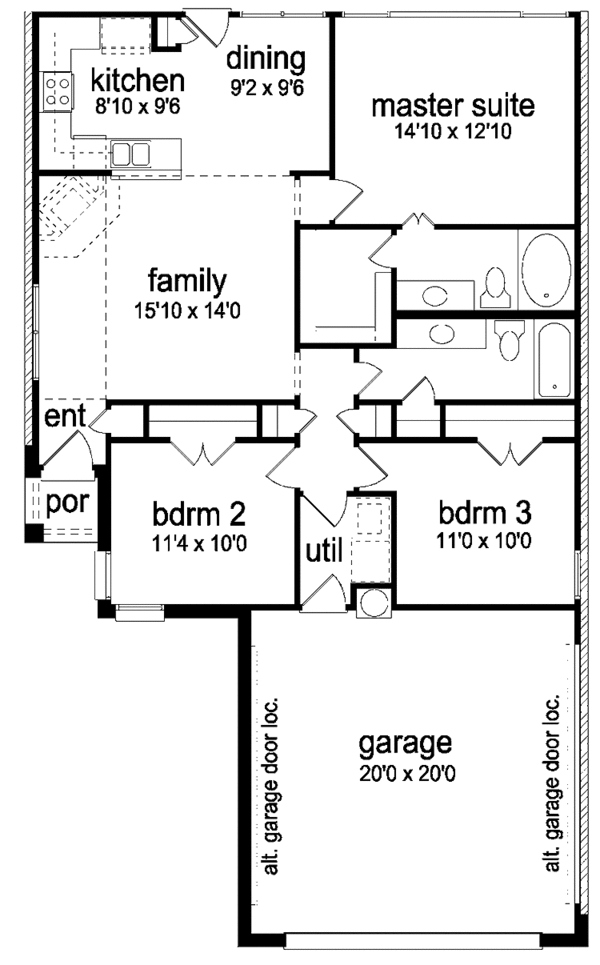 House Blueprint - Ranch Floor Plan - Main Floor Plan #84-642