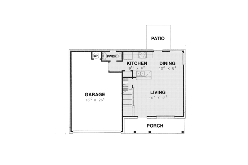 Dream House Plan - Floor Plan - Main Floor for Country House Plan #472-434 - 3 bed, 2.5 bath
