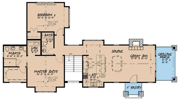 House Plan Design - Craftsman Floor Plan - Main Floor Plan #17-3399