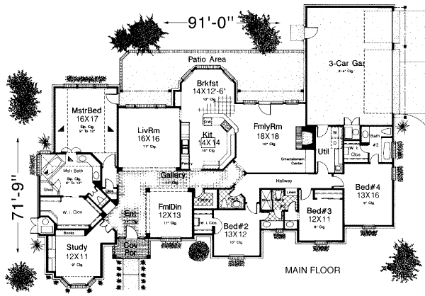 European Floor Plan - Main Floor Plan #310-202