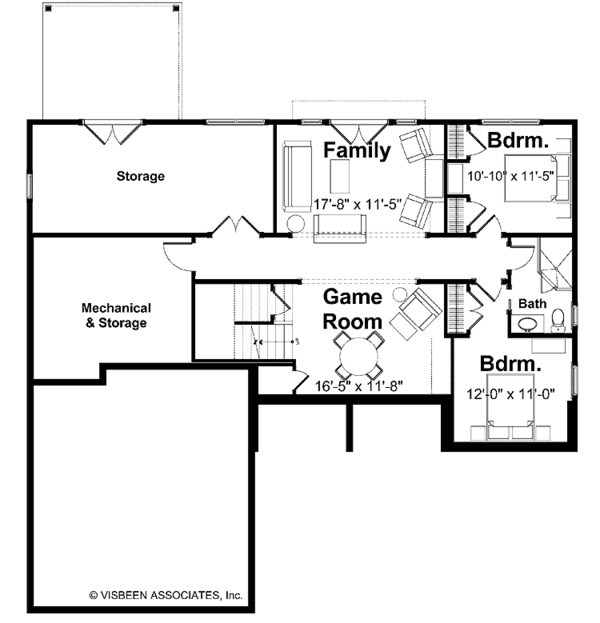 Craftsman Floor Plan - Lower Floor Plan #928-88