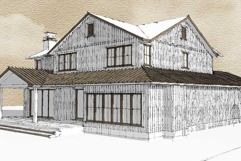 Home Plan - Exterior - Rear Elevation for Farmhouse House Plan #1101-37 - 3 bed, 3.5 bath
