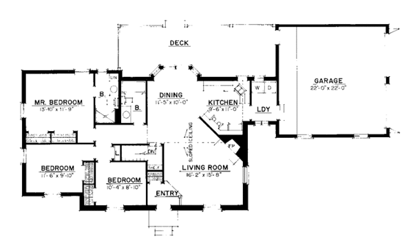 Home Plan - Colonial Floor Plan - Main Floor Plan #1016-12